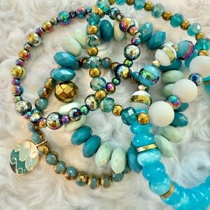 Elegant Multicolor Beaded Bracelet Set